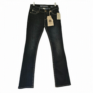 BOOTLEGGER Jeans Dreyfus Mid Rise Dark Wash Fade Size W28XL36